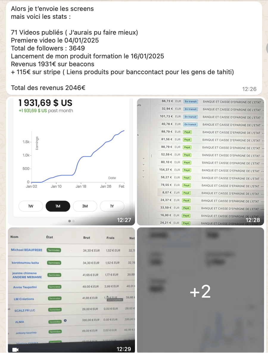 Résultat d’un membre du programme COTA